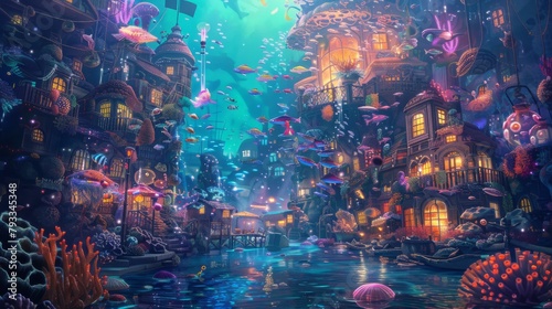 Underwater Metropolis: A Bustling Coral City Full of Life © Tejay