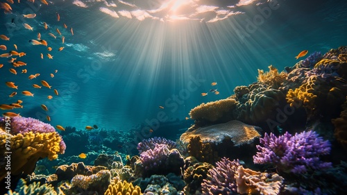 Unterwasseraufnahmen im Meer, mystisch, farbenfroh, bunt, Fische photo