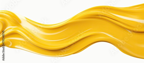 Close up of a bright yellow peach wave on a clean white background © 2rogan