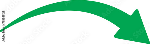  illustration of a green brush arrow with transparent background