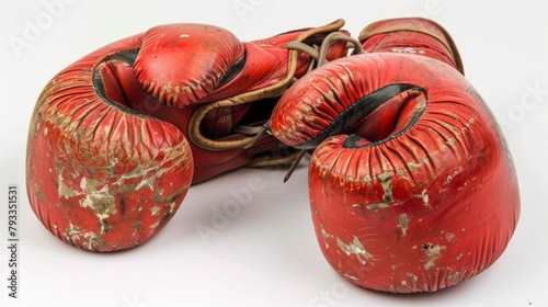 Close up view, pair of boxing gloves generative ai