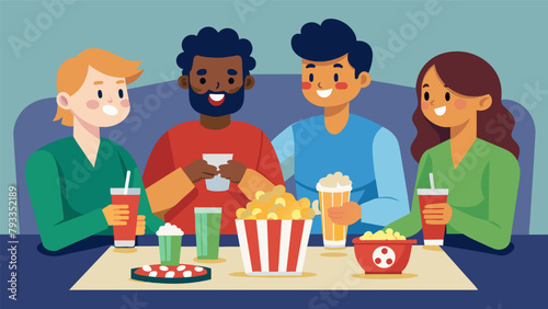 A game night with friends where players can take a break from the action and refuel with gourmet popcorn flavors like y buffalo and dill pickle..