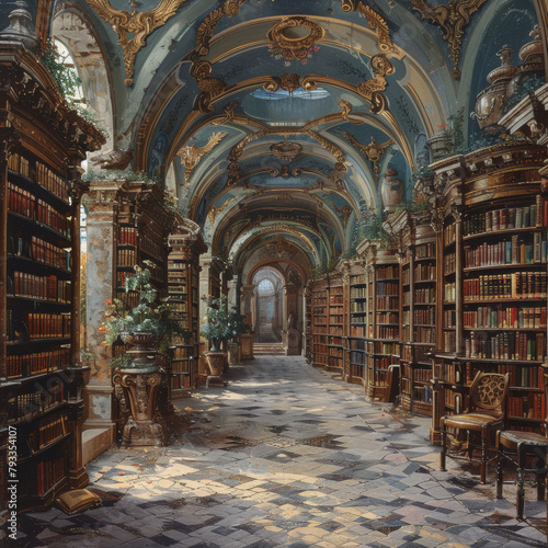 Eine verborgene Bibliothek, die das Wissen aller Zeiten und Kulturen enthÃ¤lt. --stylize 750 Job ID: 792e6ede-b182-4351-8a1e-bff95a961d92 photo
