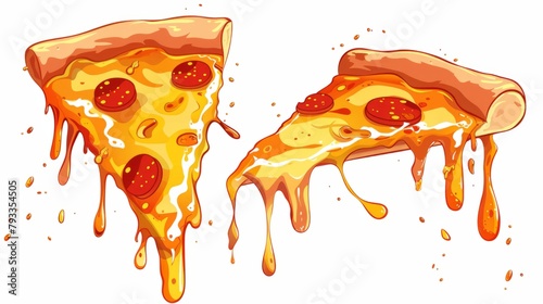 Floating melted pizza slice generative ai