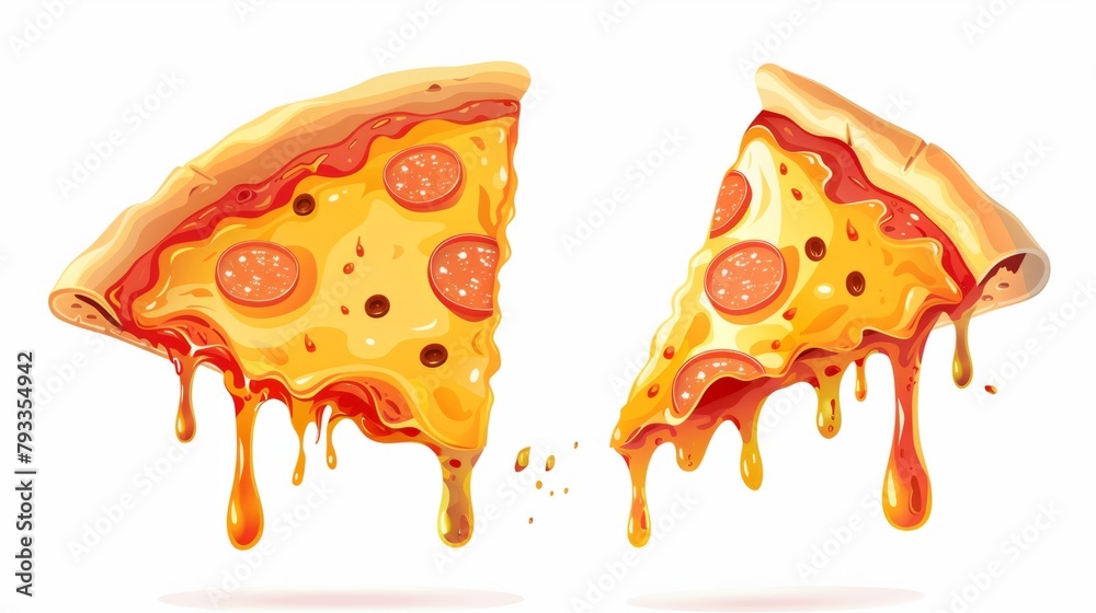 Floating melted pizza slice generative ai Floating melted pizza slice generative ai