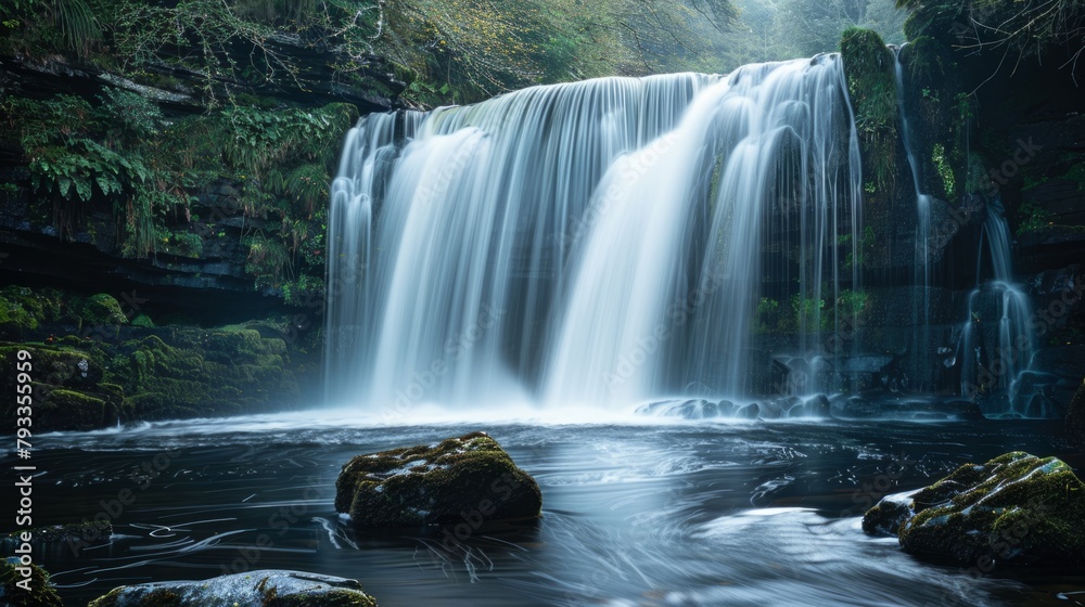 Fototapeta premium exposure of a river or waterfall. generative ai