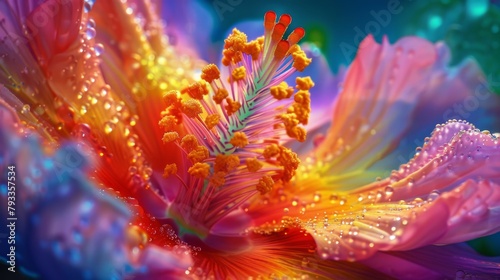 Macro photography of flowers generative ai