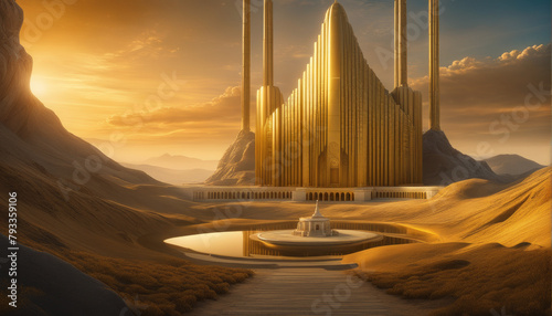 Epischer science-fiction Tempel photo