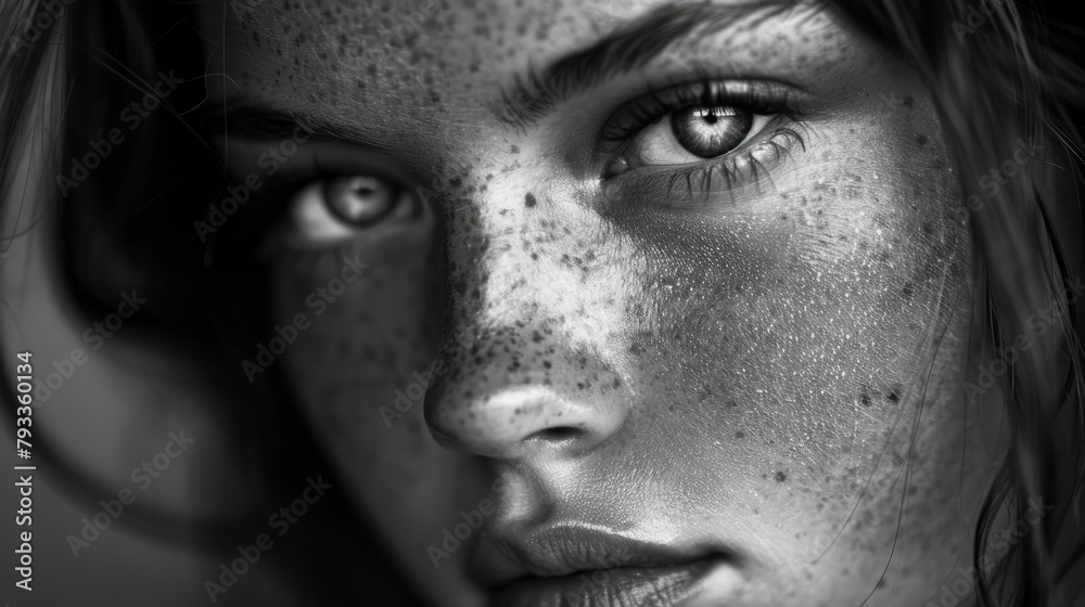 Obraz premium black and white portraits with high contrast generative ai