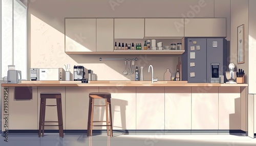 Spacious, modern kitchen design. Sleek, functional layout maximizes efficiency and style 🍽️🏡 #ModernElegance