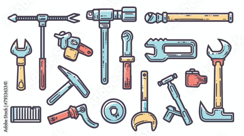 Hardware tool icon design vector Hand drawn style Vector