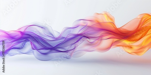 Abstract Wallpaper, Fluid Color Waves in Purple and Orange Gradient,