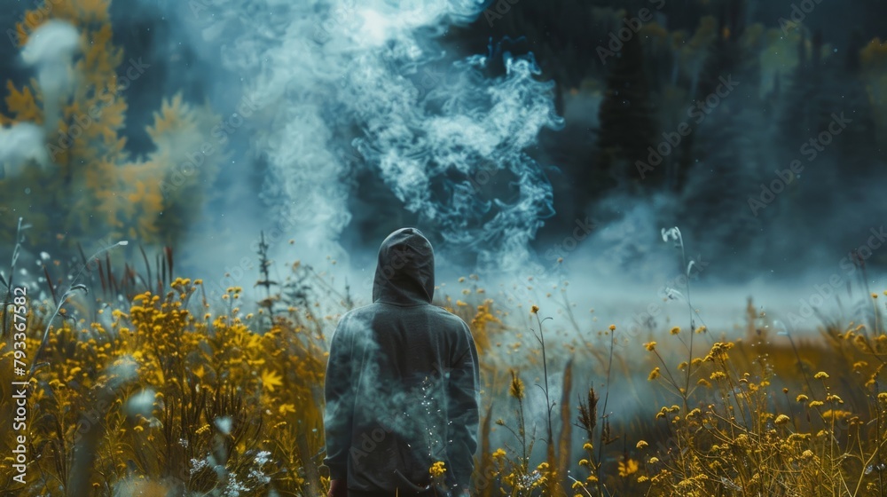 Fototapeta premium interaction between people and nature generative ai