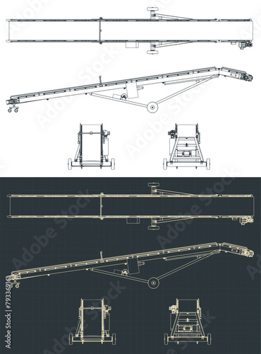 Mobile belt conveyor blueprints