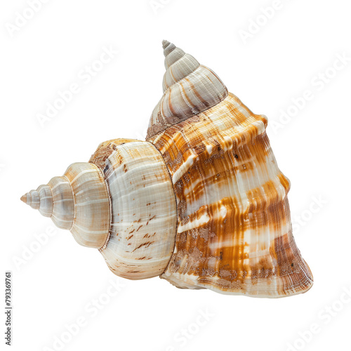 A marine shell standing alone against a transparent background