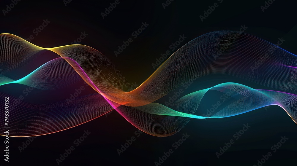 Colorful light waves background, Talking sound waves