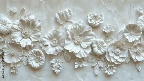 Volumetric Decorative Accents on Textured Plaster