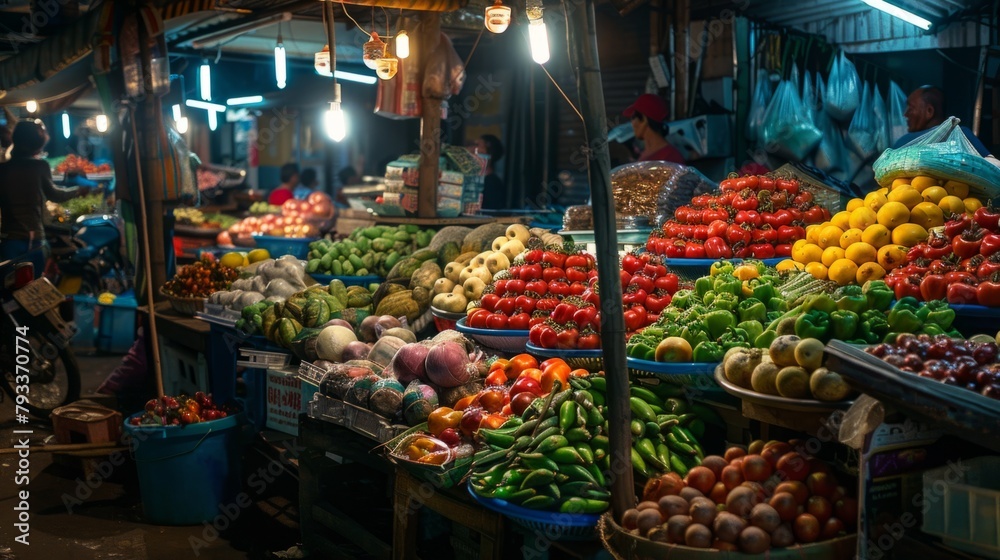 Fototapeta premium life in a local market generative ai