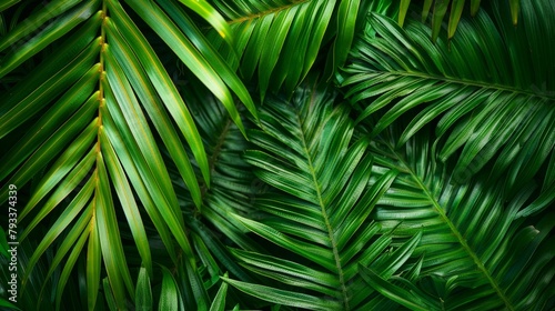 A close up of green leaves with a lush green background © Irfanan