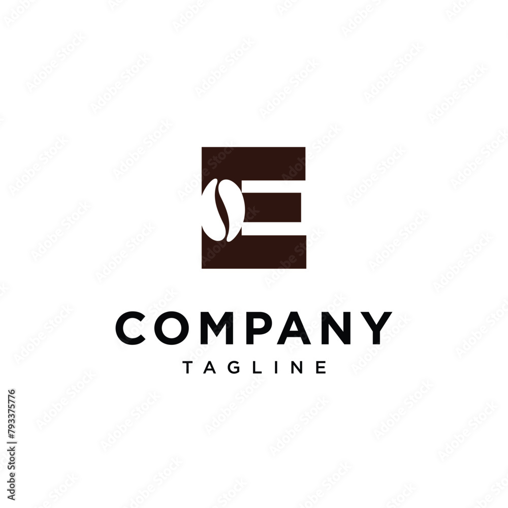 Letter E Coffee bean logo icon vector template.eps Letter E Coffee bean logo icon vector template.eps