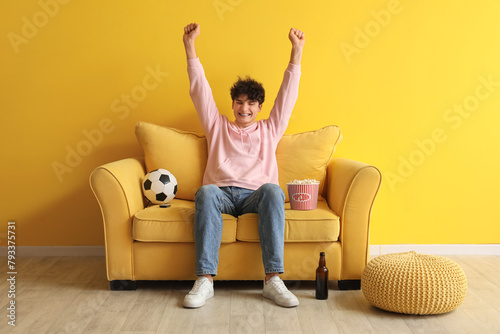 Young man with soccer ball ...