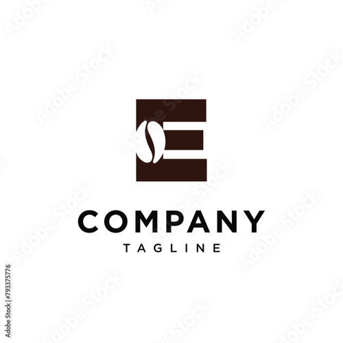 Letter E Coffee bean logo icon vector template.eps