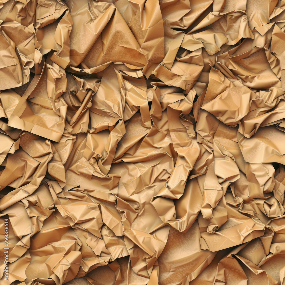 Seamless pattern of crampled brown paper Seamless pattern of crampled brown paper