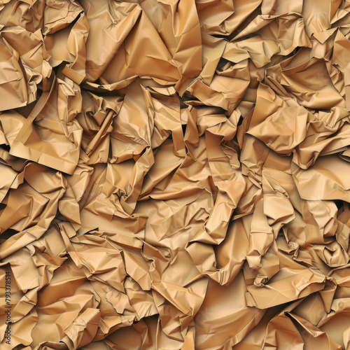 Seamless pattern of crampled brown paper