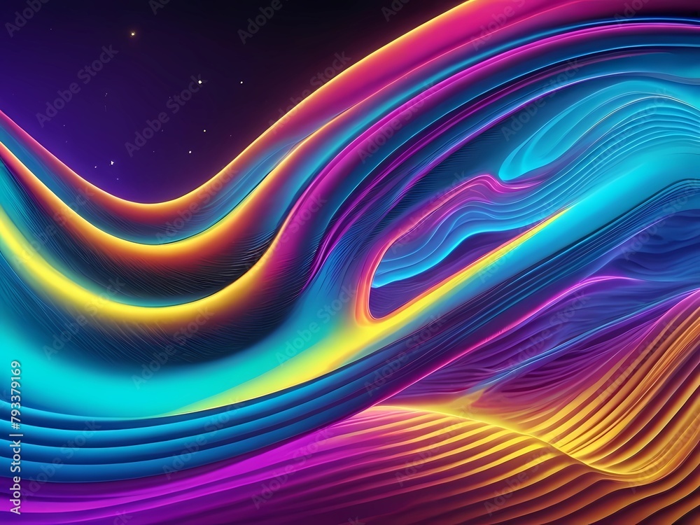 Abstract cosmic waves in neon colors Abstract cosmic waves in neon colors