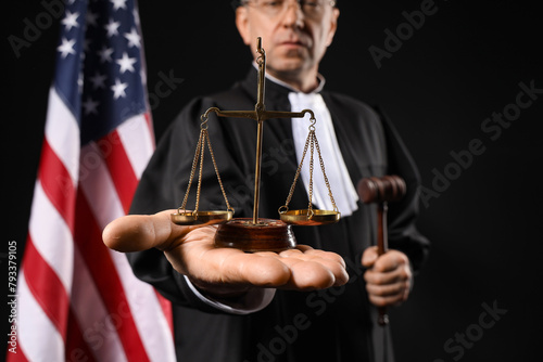 Mature judge with justice s...