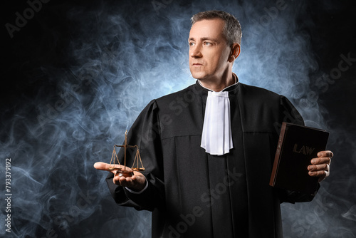 Mature judge with justice s...
