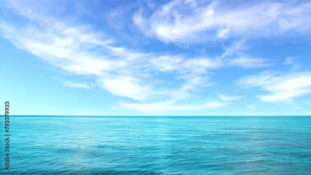 Beauty in the middle of the ocean under the blue sky. seamless looping 4k animation video background Beauty in the middle of the ocean under the blue sky. seamless looping 4k animation video background