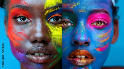 portraits with vibrant colors generative ai
