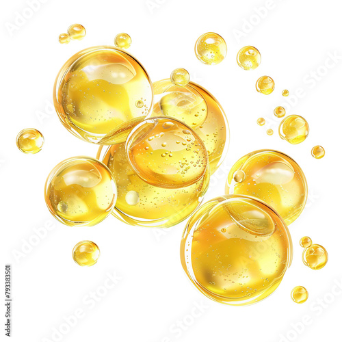 Yellow bubble collagen isolated transparent, Generative AI