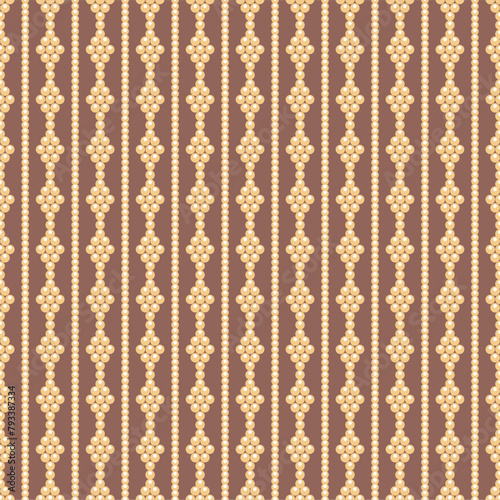 Seamless glamour print pattern with beads jewelry art decor wallpaper for textile, package, paper