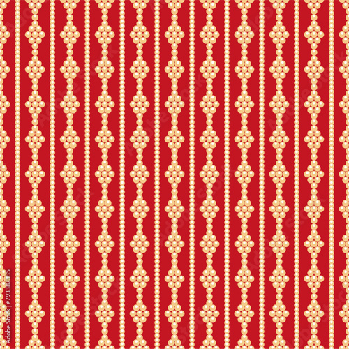 Seamless glamour print pattern with beads jewelry art decor wallpaper for textile, package, paper