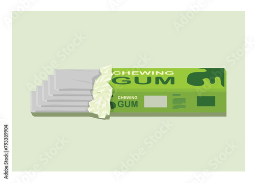 Chewing gum. Simple flat illustration.

