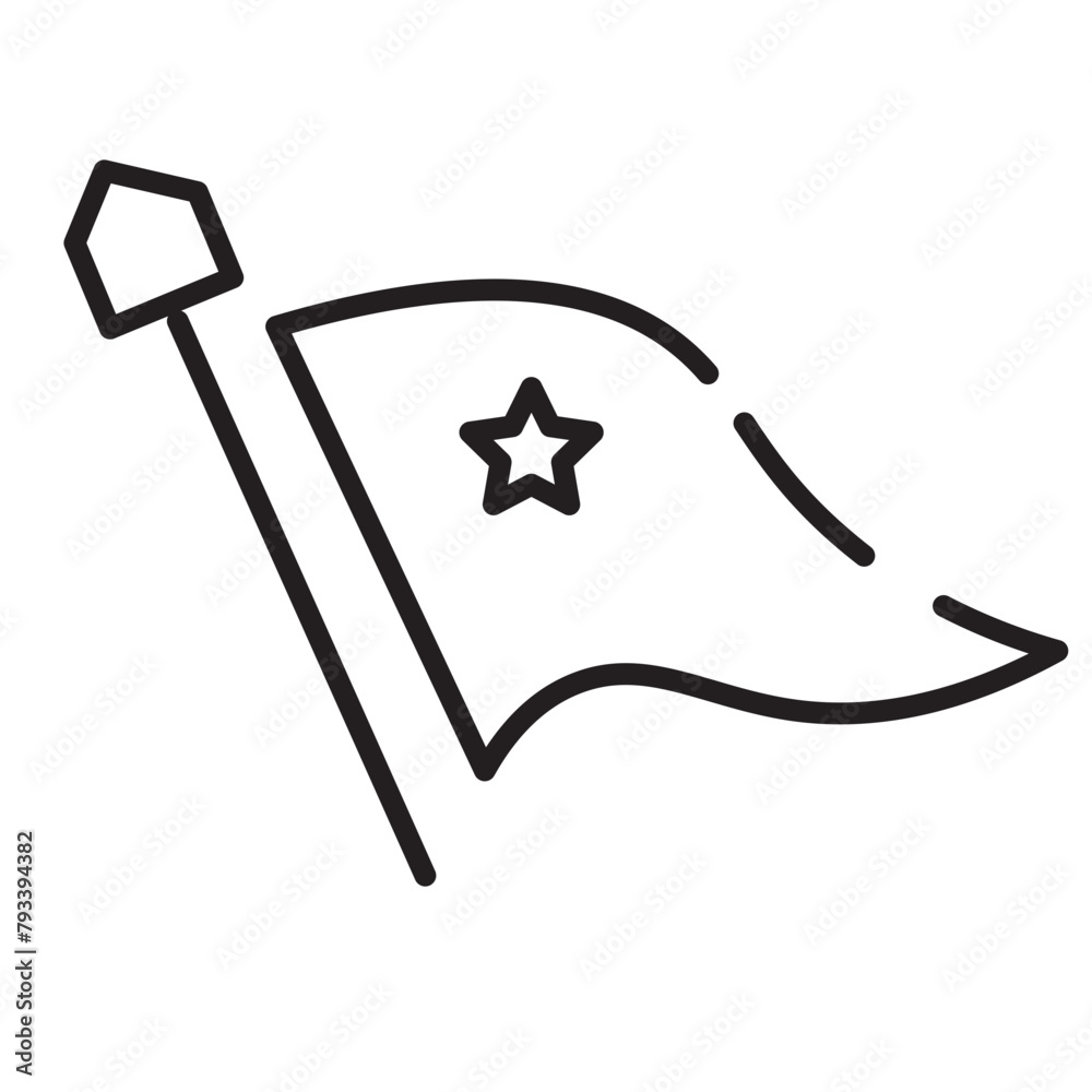 Flag New War Line Icon Flag New War Line Icon