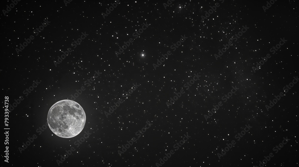Naklejka premium moon and stars at night generative ai