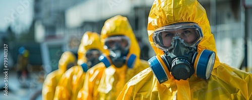 Chemical Cleanup Crew, Show teamwork in decontaminating affected areas photo