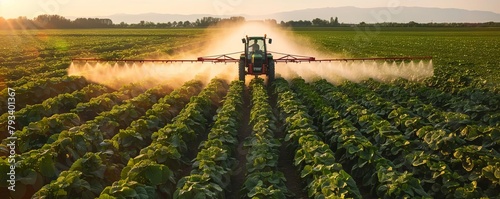 Pesticide Exposure, Illustrate farmers handling pesticides without proper protection photo