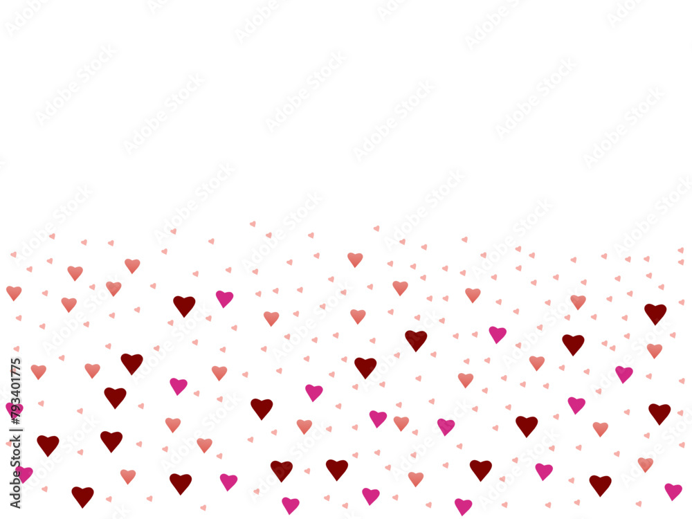 Flying red and pink heart symbols. vector illustration