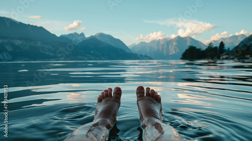 toes from sea water photo
