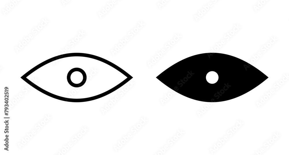 Obraz premium Eye icon vector isolated on white background. Look and Vision icon. Eye vector icon