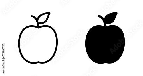 Apple icon vector isolated on white background. Apple vector icon.