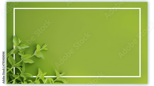 green background with white border