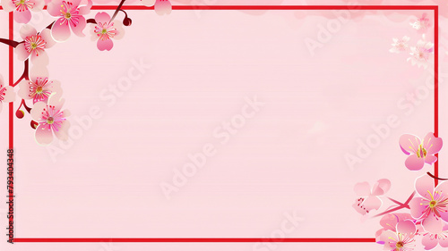 pink background with red line border