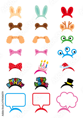 Party headbands in various shapes
