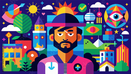 A diverse collection of vibrant and colorful street art carefully selected and displayed by a collector who values the rebellious and thoughtprovoking.
