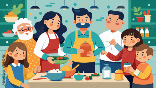The kitchen bustles with excitement as family members passionately prepare their traditional dishes passed down through generations.